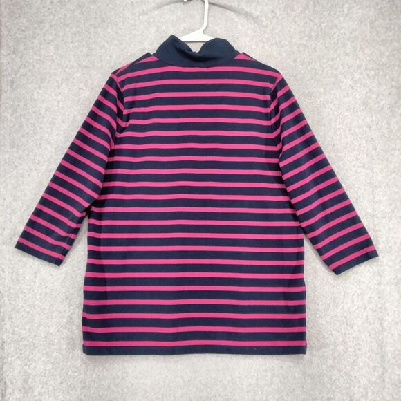 LRL Ralph Lauren Active Sz 1X Blue Pink Striped Knit 1/4 Zip Pullover Sweater - Picture 8 of 11